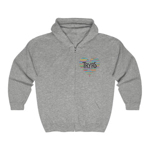 TRYPS Heart Adult Unisex Heavy Blend™ Full Zip Hooded Sweatshirt